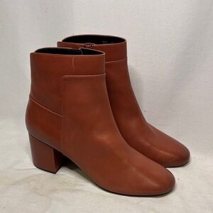 Cole Haan Leather Ankle Booties | Brown Block Heel | Women’s Size 11